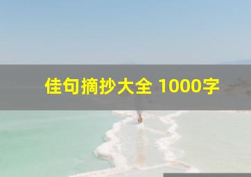 佳句摘抄大全 1000字